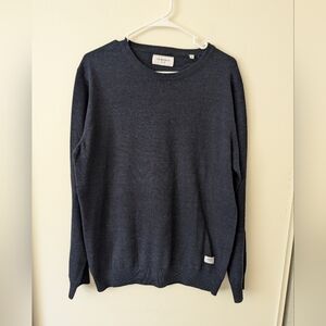 Lindbergh Mens XL 100% Cotton Sweater Blue Preppy Classic Grunge Grandpa